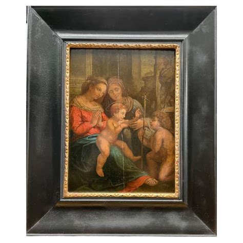 Antique Painting “madonna With A Napkin” After Bartolome Esteban Murillo 1666 For Sale At