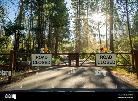 Road To Hetch Hetchy Before Opening In The Morning To A Remote Part Of