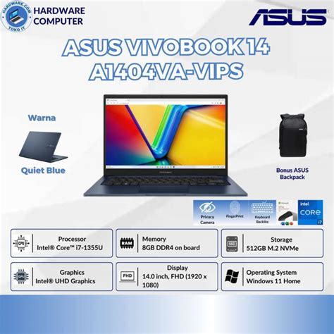 Jual Asus Vivobook A Va Vips Core I U Gb Gb Ssd