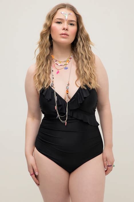 Maillot De Bain Volant Noir Grande Taille Ulla Popken