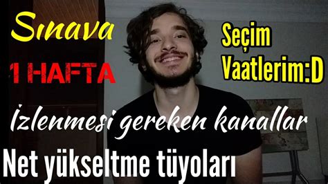 Yks Hafta Kala Tavsiyelerim Youtube