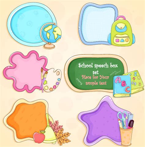 Cute cartoon school supplies vector set Free vector in Encapsulated PostScript eps ( .eps ...