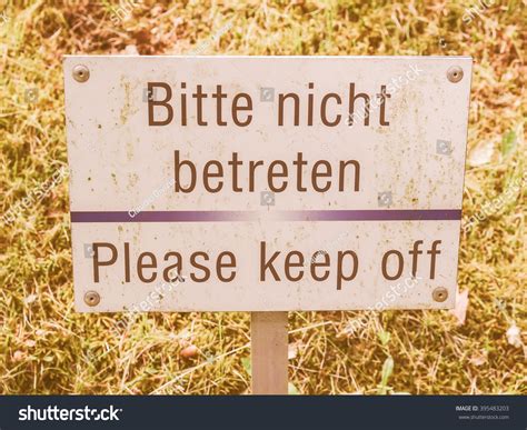 Bitte Nicht Betreten Meaning Please Keep Stock Photo