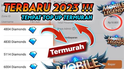 Tempat Top Up Mobile Legend Paling Murah Youtube