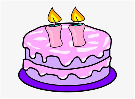 Birthday Cake Clipart Candle - Birthday Cake Two Candles Transparent PNG - 600x521 - Free ...