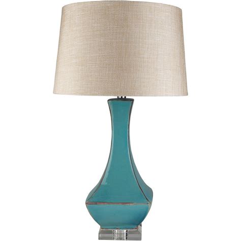 Surya Lamps Turquoise Reactive Glaze Modern Table Lamp Wayside