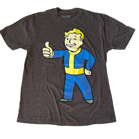 Bethesda Shirts Bethesda Fallout Mens Tshirt Standing Thumbs Up Pip