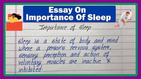 Importance Of Sleep Essay In English Importance Of Sleep Essay On