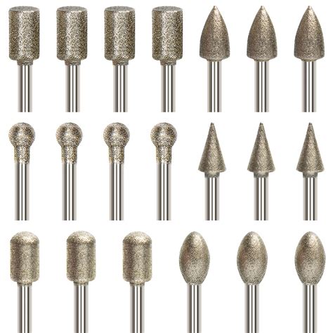 Buy Pcs Diamond Grinding Bit Set Stone Carving Set Diamond Burr Bits