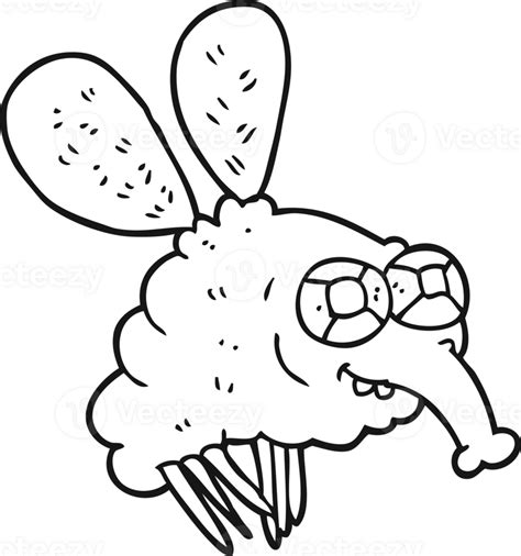 Hand Drawn Black And White Cartoon Fly 45248861 Png