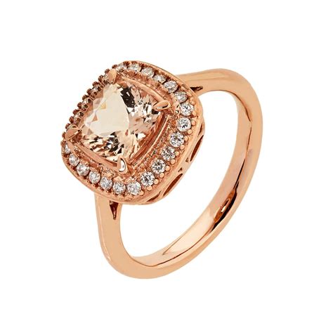 Cushion Cut Morganite Ring Morganite Engagement Ring Morganite Ring