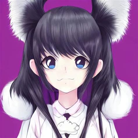 Anime Girl Portrait Vtubervtube Model Black And W Openart