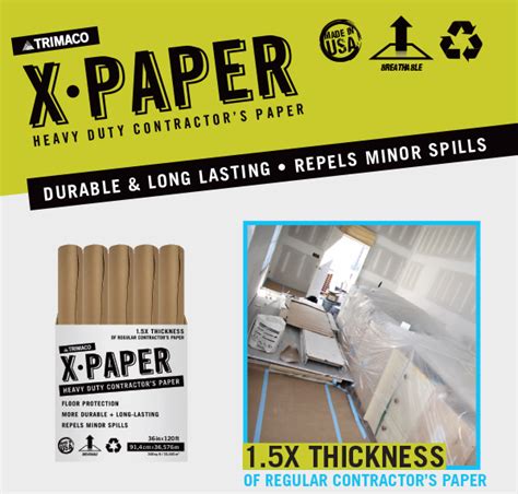 New X Paper Heavy Duty Surface And Floor Protection Trimaco