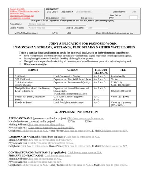 Dnrc Mt Govjointapplicationfinal Joint Application For Proposed Work In