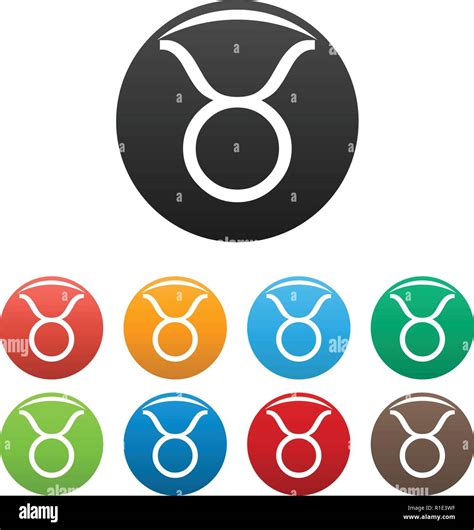 Taurus Zodiac Sign Icons Set Vector Simple Illustration Of Taurus