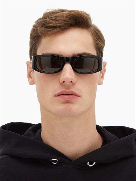 Celine Rectangular Frame Acetate Sunglasses In Black For Men Lyst