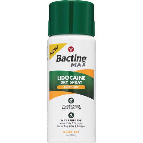 Bactine Max Lidocaine Pain Relief Dry Spray Oz Shipt