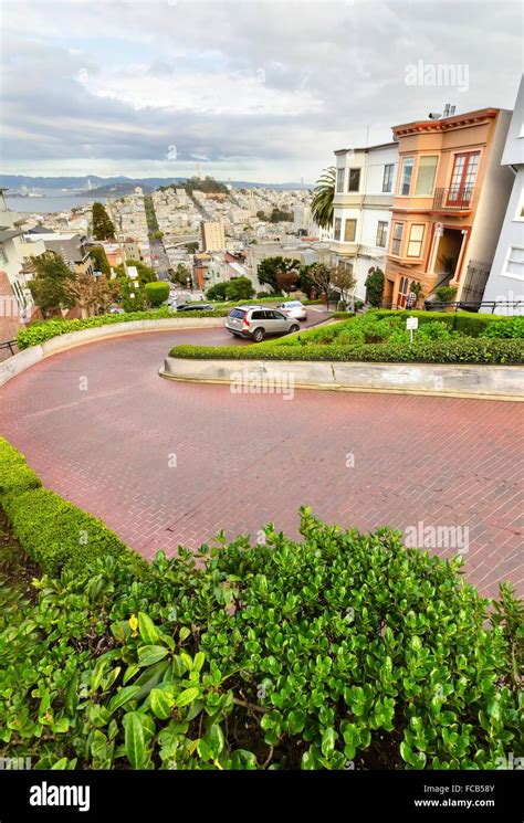 The Famous Lombard Street On Russian Hill In San Francisco California