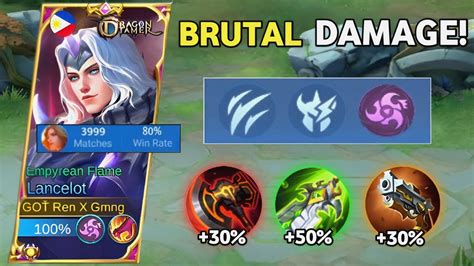 Wtf Damage Lancelot Best Hit Build And Emblem Brutal Damage