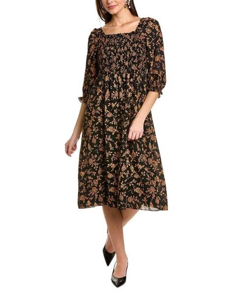 Nanette Lepore Smocked Midi Dress Lyst