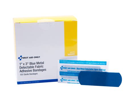 Blue Metal Detectable Fabric Bandages 100 Per Box