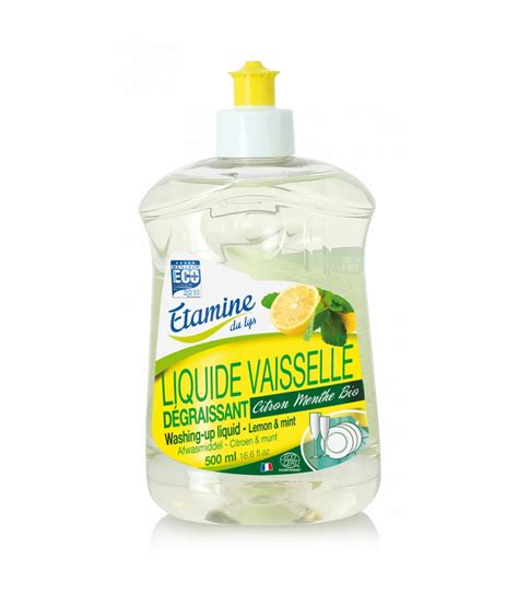 Liquide vaisselle dégraissant écologique citron menthe 500ml