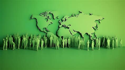 Premium AI Image | People standing in front of a map of the world