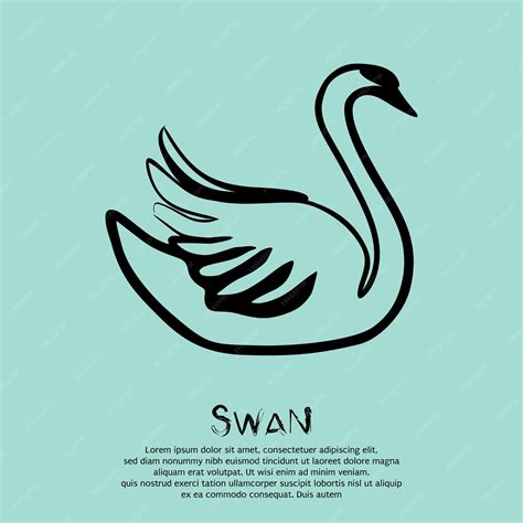 Premium Vector Swan Line Drawing Art Vector Illustration