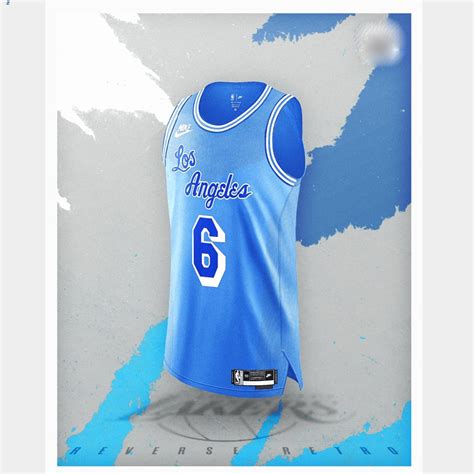 LeBron James Los Angeles Lakers Blue #6 Jersey NBA Reverse Retro ...