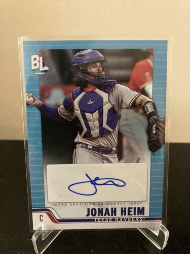 Topps Big League Jonah Heim Big League Auto Blue Foil Bla Jhe