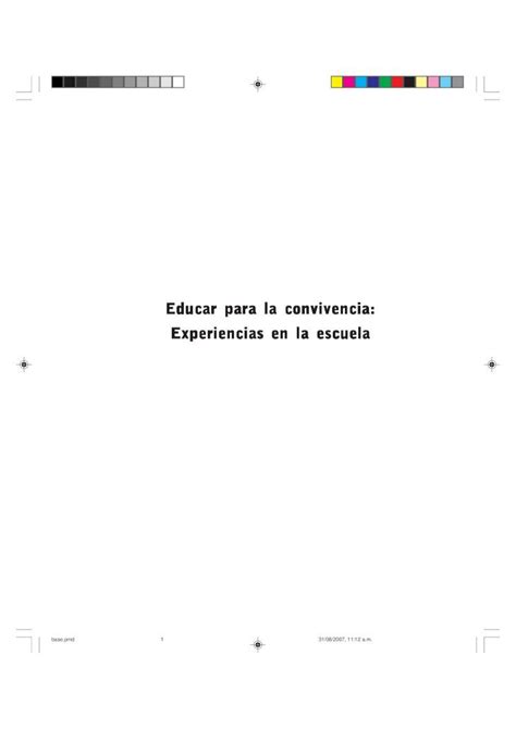 PDF Educar Para La Convivencia Experiencias En La Escuela 6