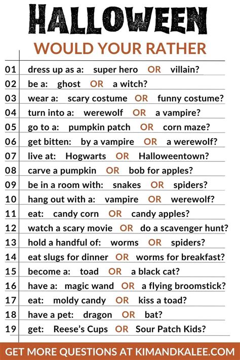 Funny Halloween Would You Rather Questions for Kids & Adults | Halloween games adults, Halloween ...