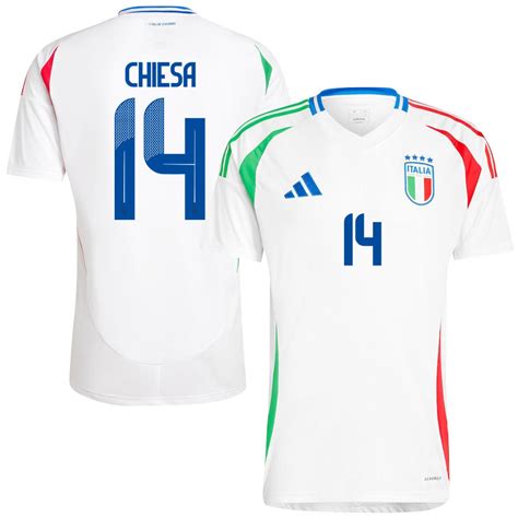 Federico Chiesa 14 Italy National Team 202425 Away Men Jersey White