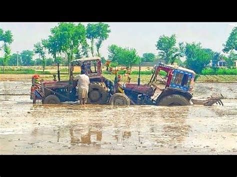 Badly Stuck Tractors In Mud Massey Ferguson Tractors Stuck In Mud