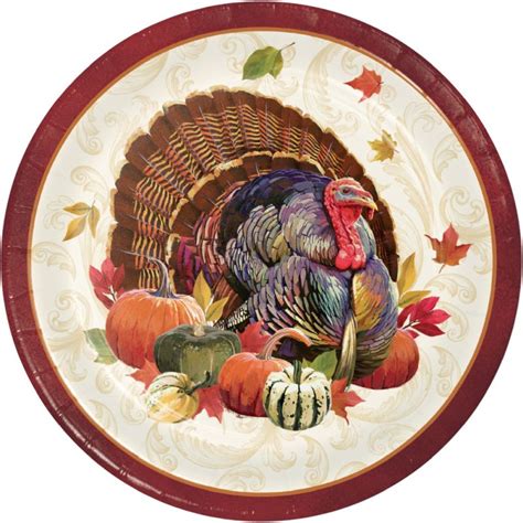 Thanksgiving Turkey 9-inch Plates: Party at Lewis Elegant Party ...