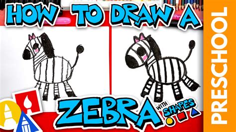 How To Draw A Cartoon Zebra - Preschool - Art For Kids Hub