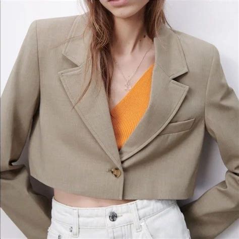 Zara Oversized Cropped Blazer Top Womens Fashion Tops Others Tops