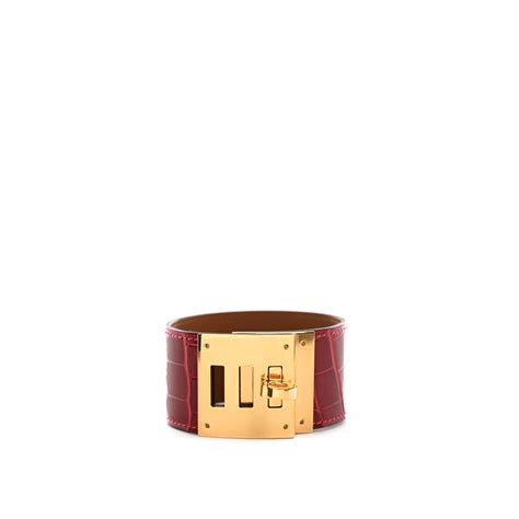 Bijoux Bracelet Hermès Kelly dog Rouge d occasion Monogram Paris