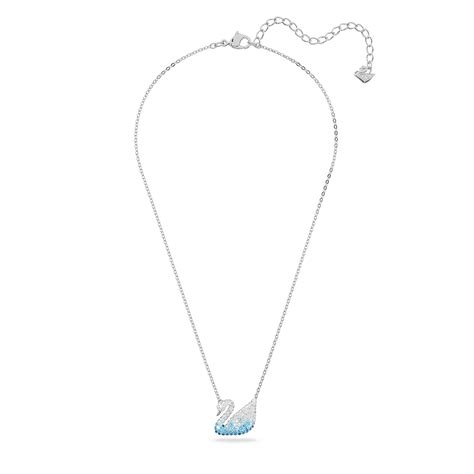 Collar Swarovski Iconic Swan Cisne Azul Ba O De Rodio Tienda