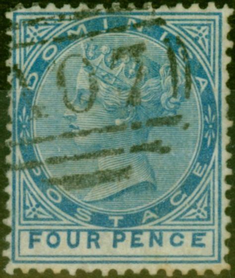 Dominica 1879 4d Blue Sg7a Malformed Ce In Pence Fine Used Stamps