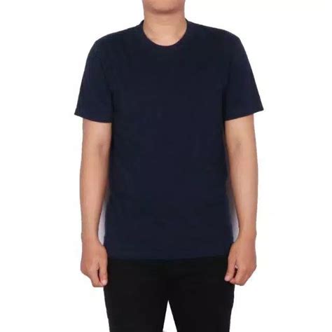 Jual Kaos Polos Tanpa Jahitan Samping Warna Navy Kaos Lengan Pendek