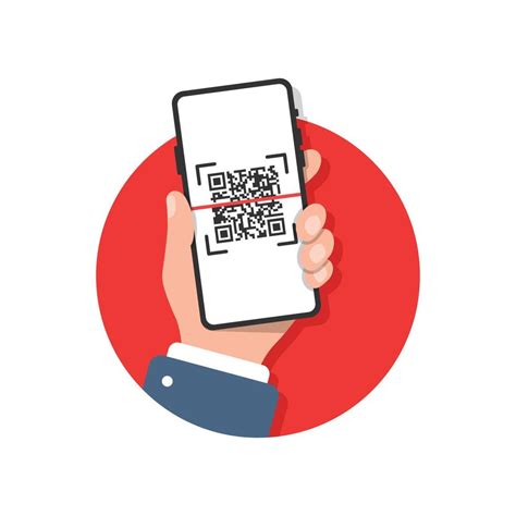 Qr Code Scan Icon In Flat Style Mobile Phone Scanning Vector