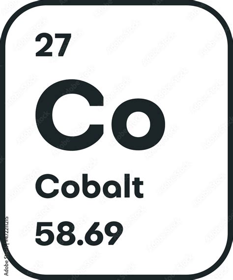 Vetor De Symbol Of Chemical Element Cobalt As Seen On The Periodic