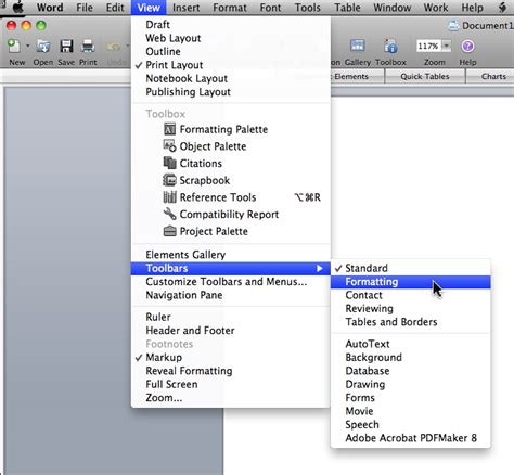 How To Reveal Formatting And Use The Formatting Palette In Microsoft Word 2008 For Mac