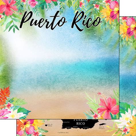 Scrapbook Customs World Puerto Rico Getaway Paper