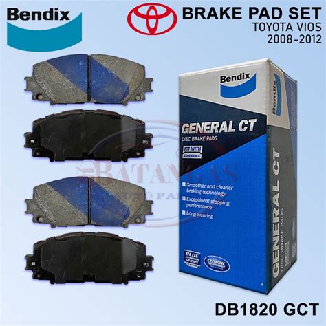 Bendix Front Brake Pad Set Toyota Vios J E Yaris Db Gct Db