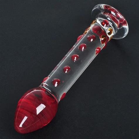 High Borosilicate Crystal Glass Simulation Dildo Translucent Red