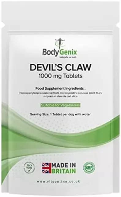 Bodygenix Devil S Claw Mg Tablets Natural Anti Inflammatory Pain