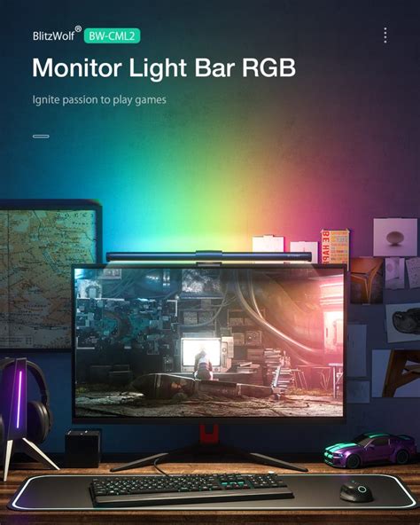 BlitzWolf BW CML2 RGB Screen Monitor Hanging Light Bar