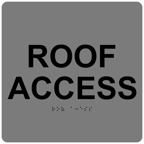 Ada Roof Access Braille Sign Rre Blkongray Exit Roof Access